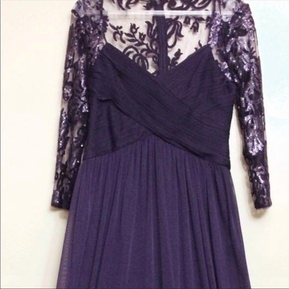 dark purple evening dress